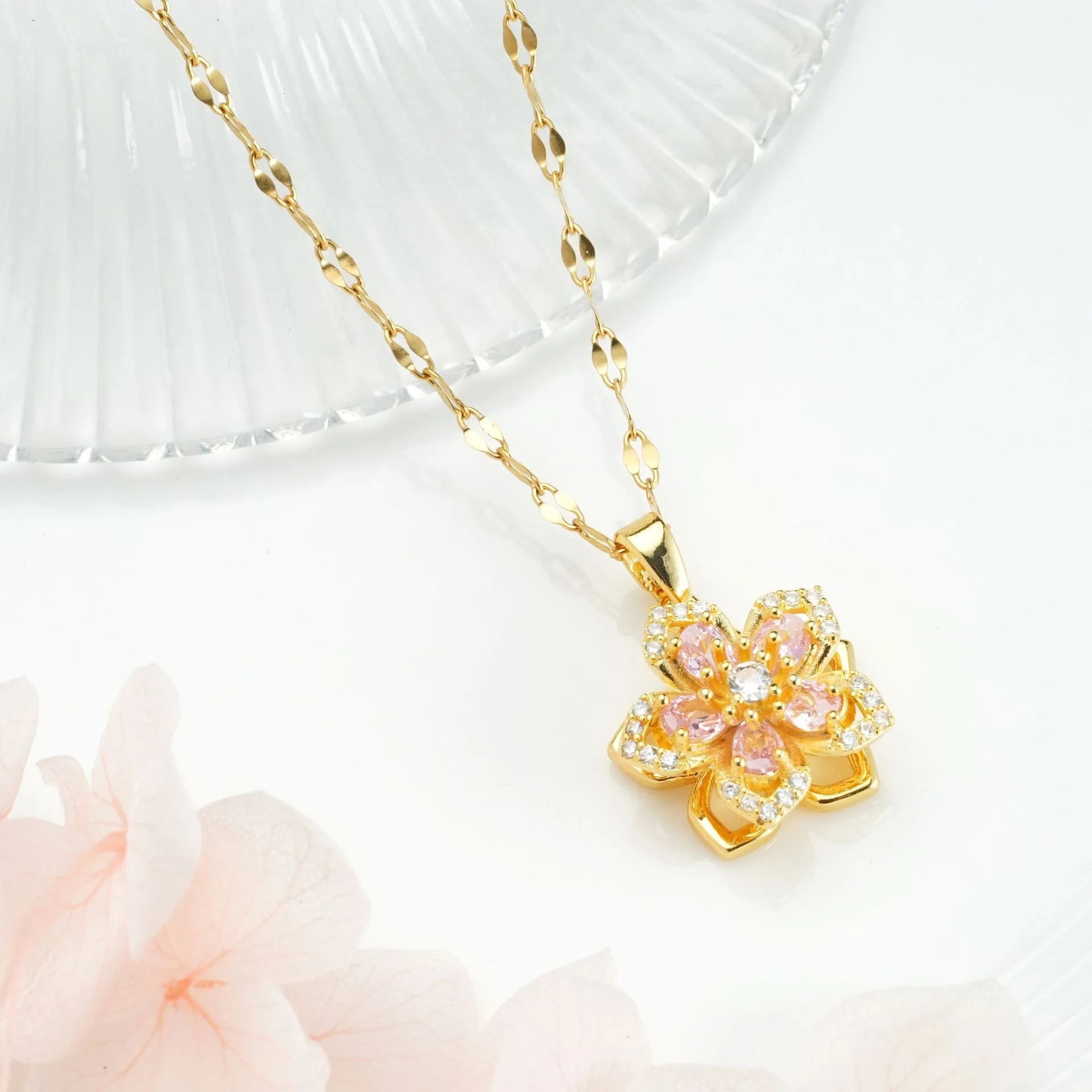 Romantic Dainty Gold Plated Flower