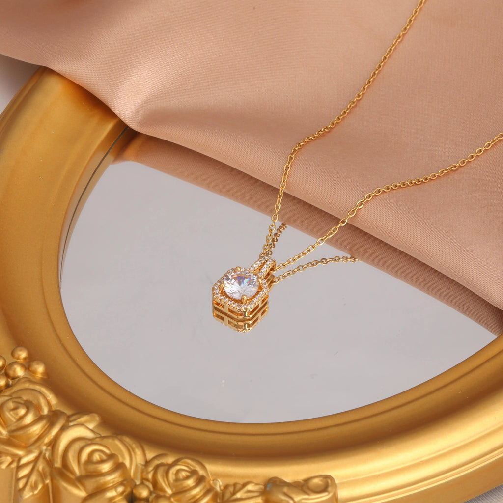 US Local Stock Zircon Pendant daily Wear Luxury Necklace High Quality Gold