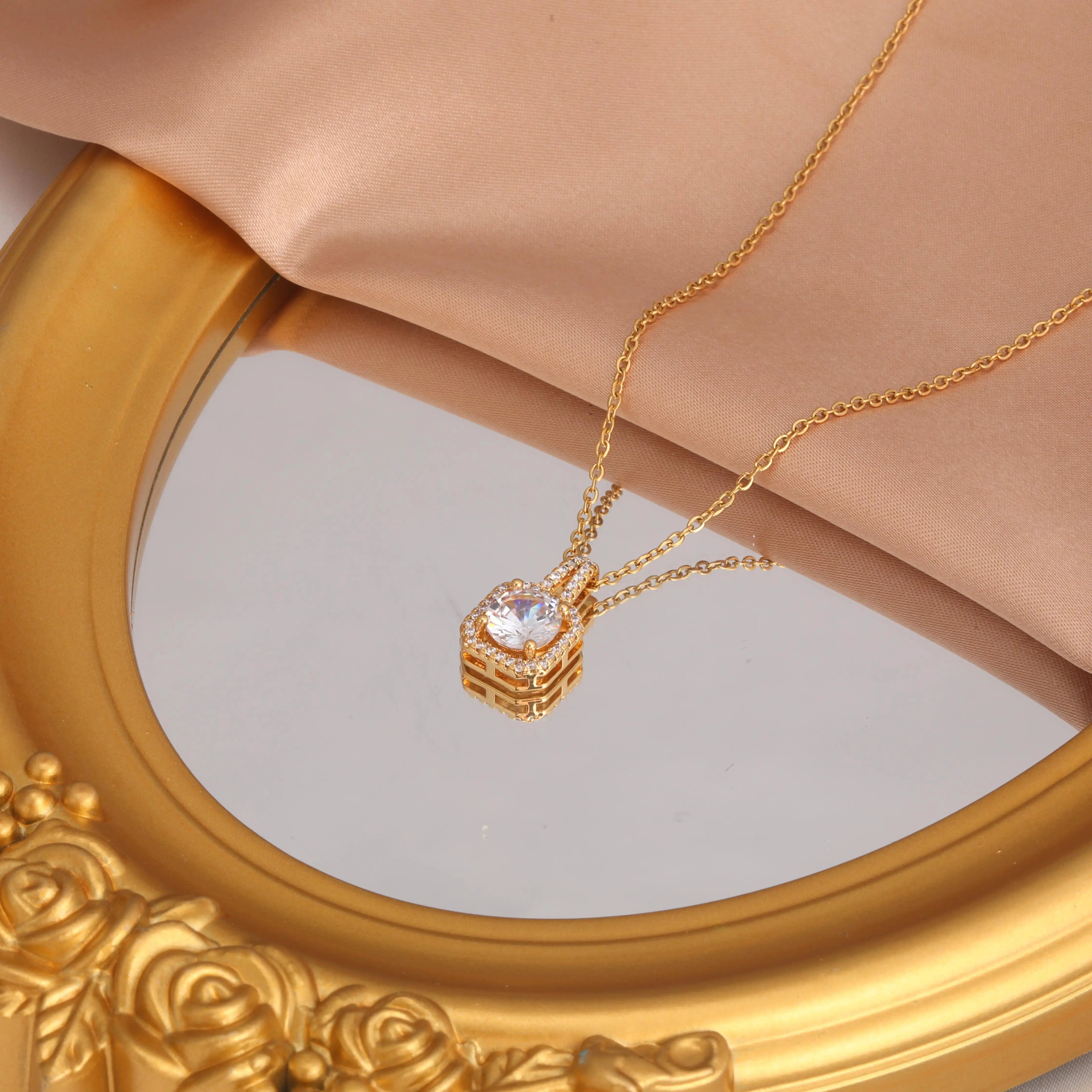 US Local Stock Zircon Pendant daily Wear Luxury Necklace High Quality Gold