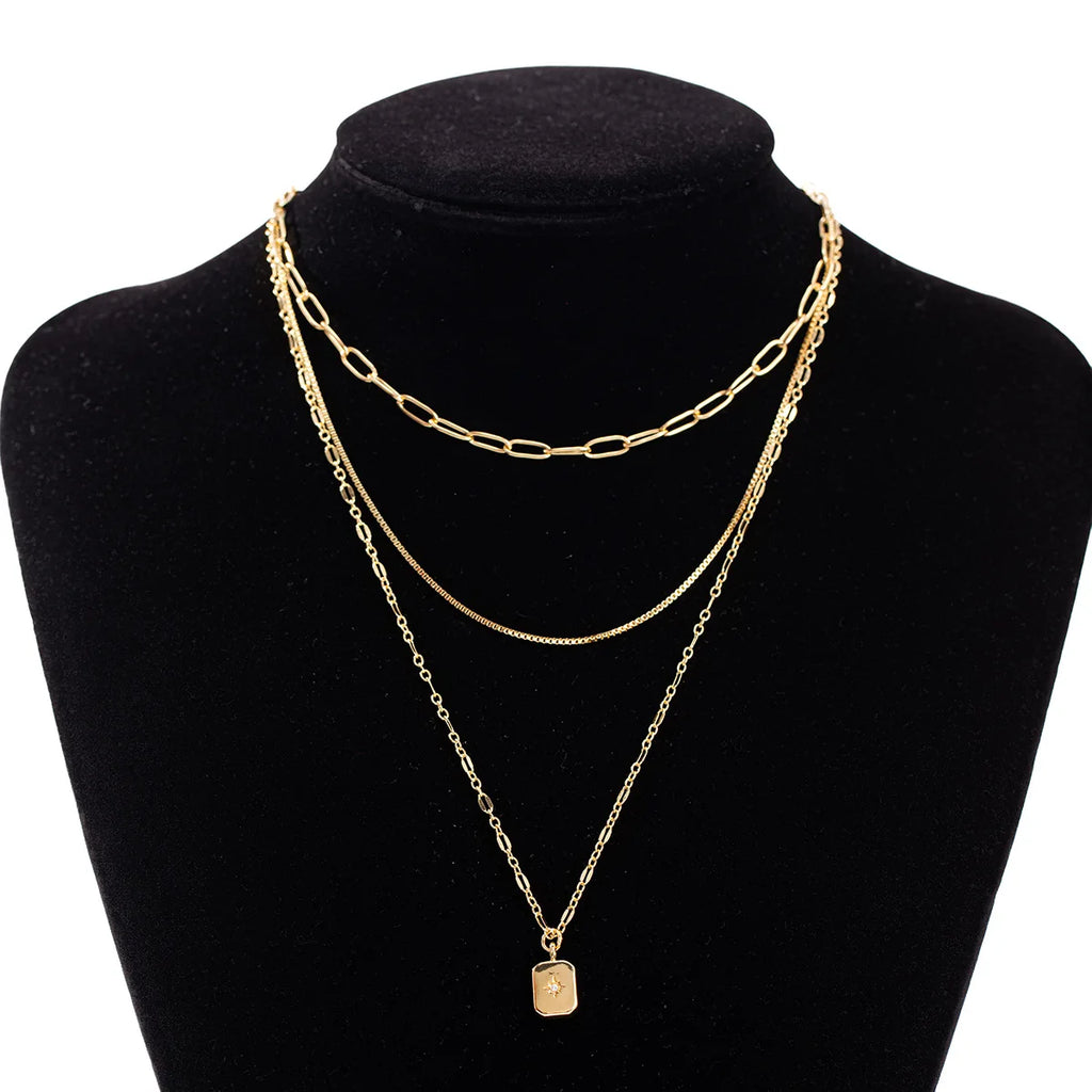Geometric Multi-Layer Stacked Women's
