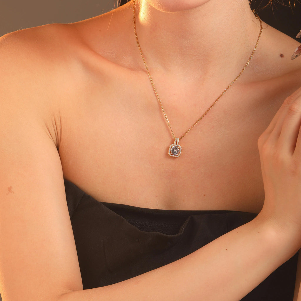 US Local Stock Zircon Pendant daily Wear Luxury Necklace High Quality Gold