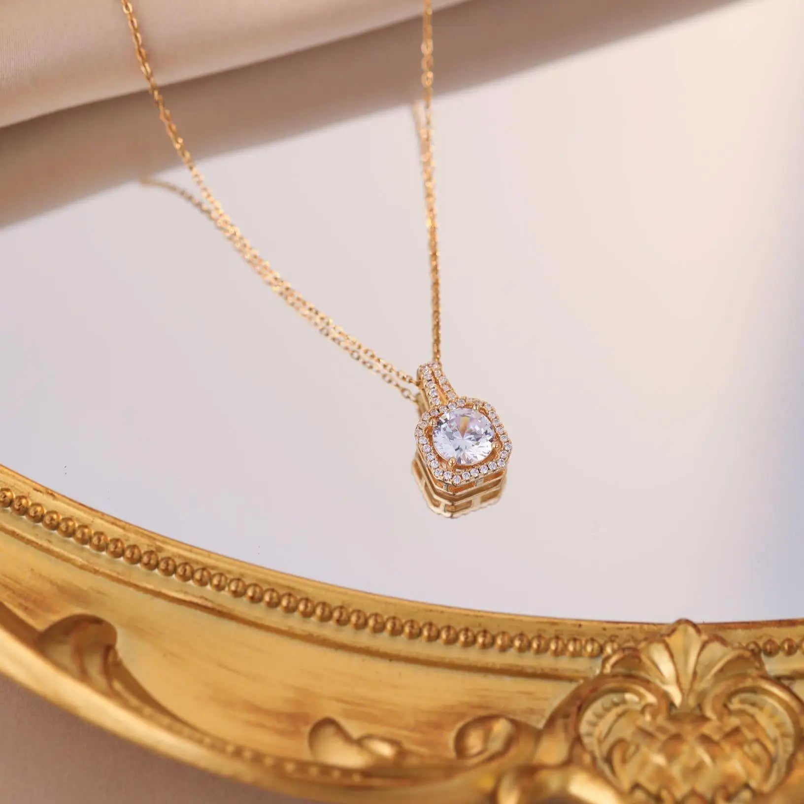 US Local Stock Zircon Pendant daily Wear Luxury Necklace High Quality Gold