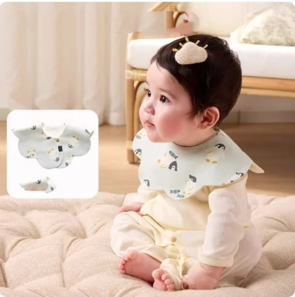 Absorbent Reusable Feeding Bibs Cute Sublimation  Water Proof Reusable Bandana Baby Bibs