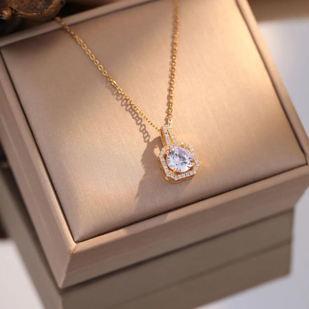 US Local Stock Zircon Pendant daily Wear Luxury Necklace High Quality Gold
