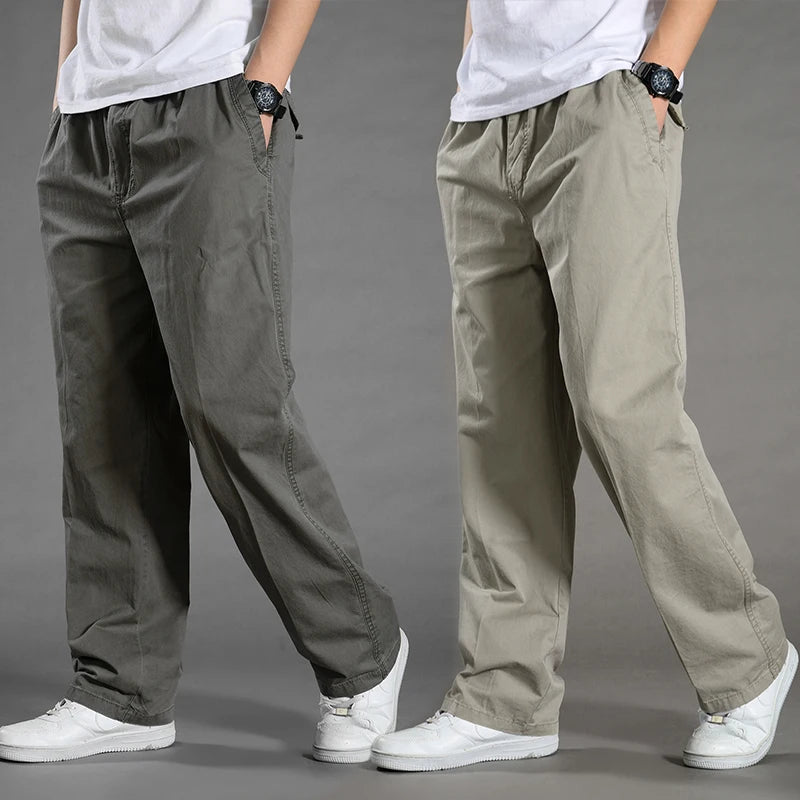 Men's Cargo Pants Cotton Black Work Pants Summer