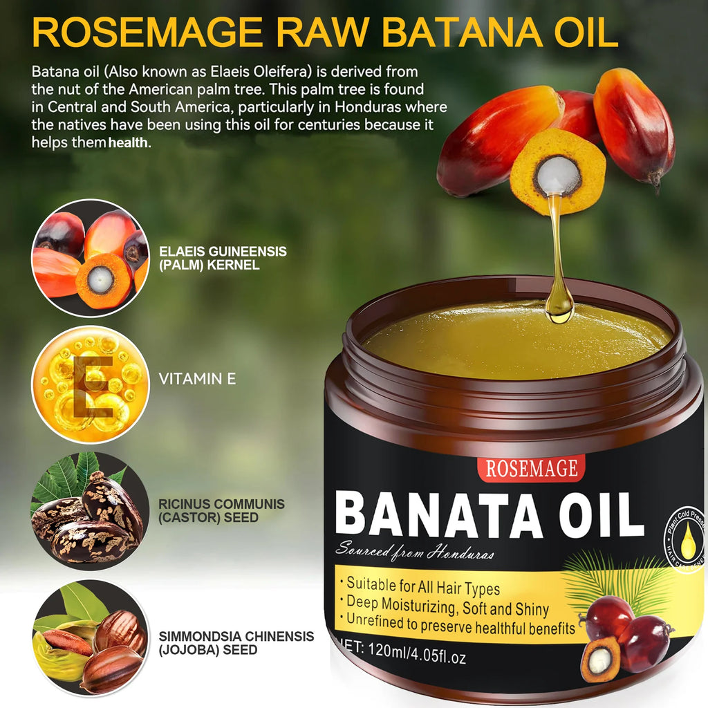 Raw Batana Oil by Dr. Sebi Organic Raw Honduras Oil for Hair Growth - 100% Pure & Natural