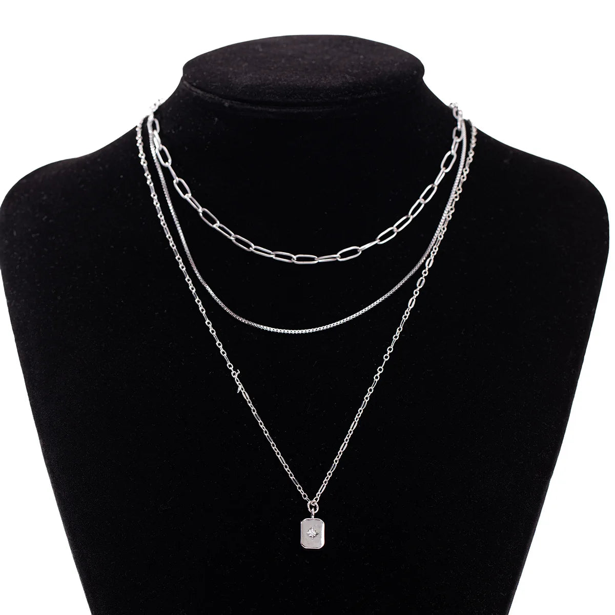 Geometric Multi-Layer Stacked Women's