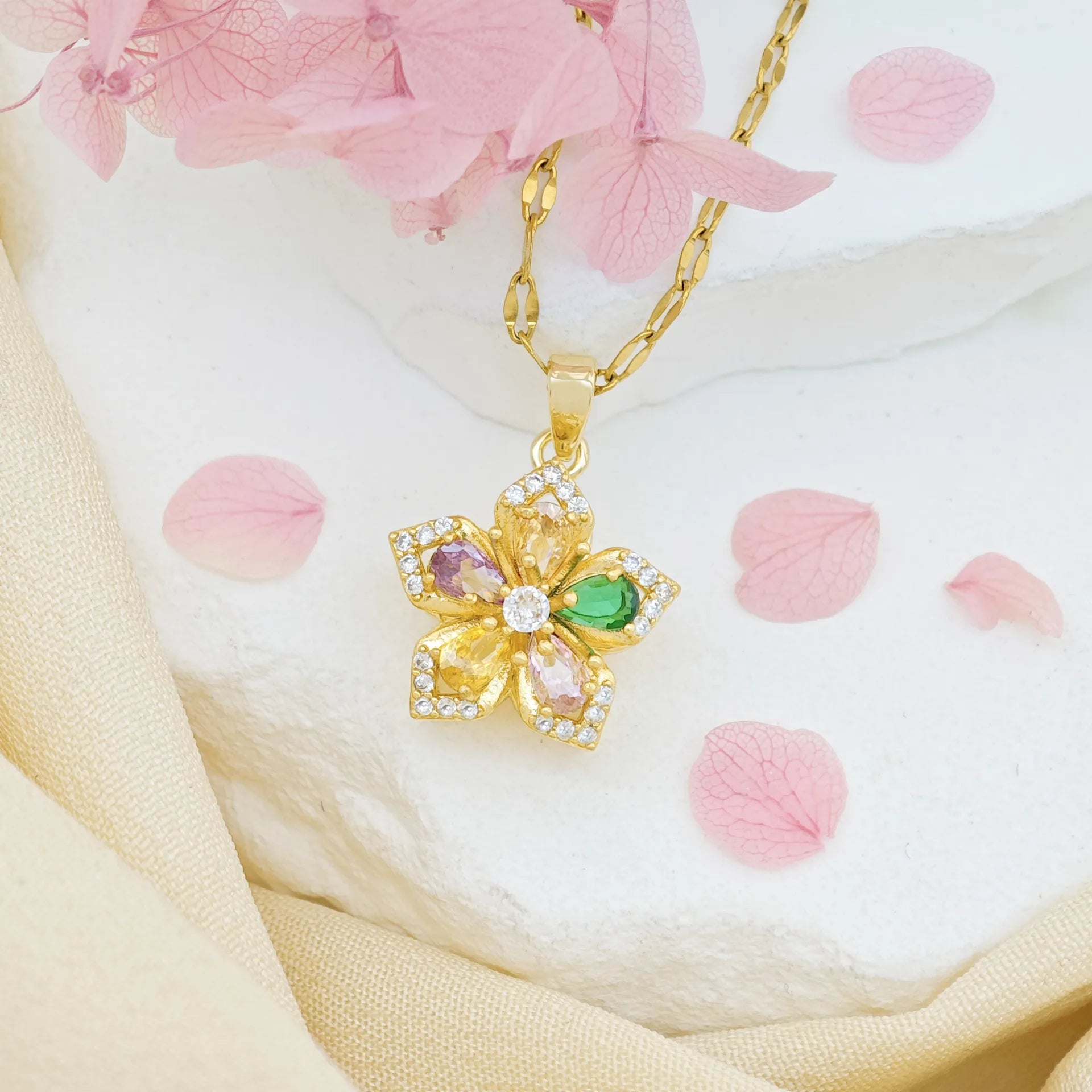 Romantic Dainty Gold Plated Flower