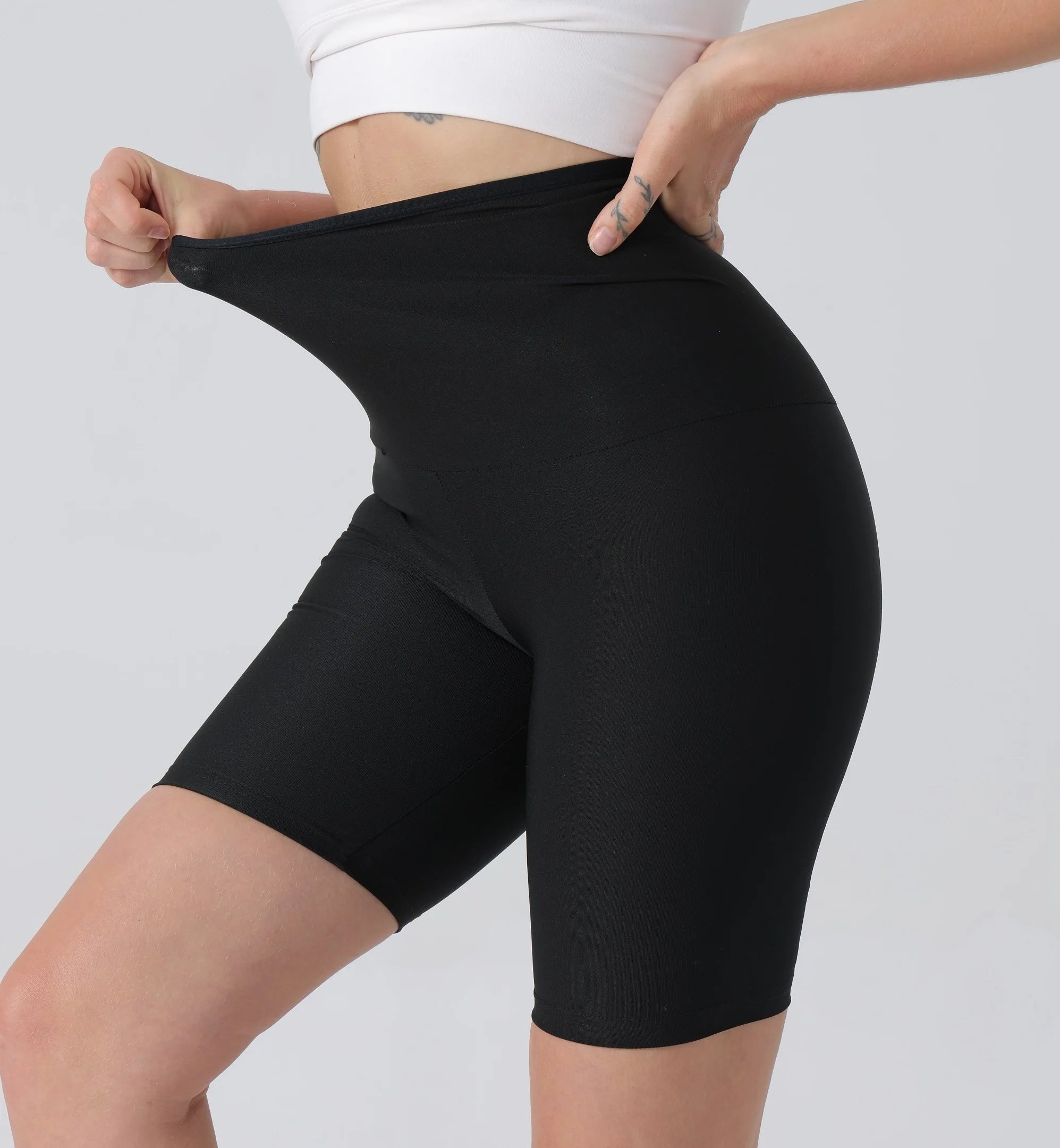 Plus Size Sauna Yoga Pants High-Waist Hot Yoga Shorts Sweating Shapewear Spandex Shorts