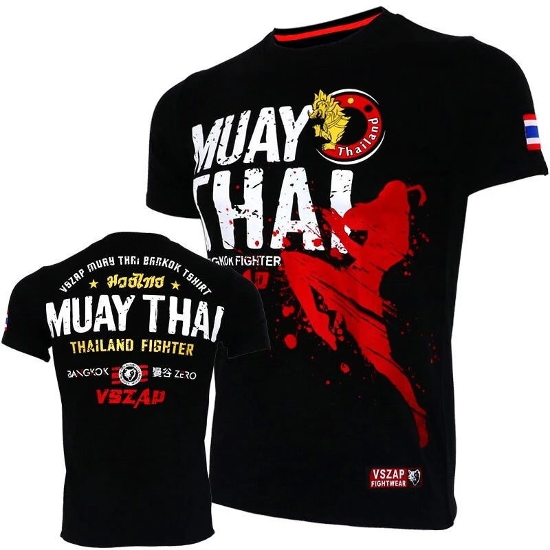Muay Thai T Shirt Running Fitness Sports