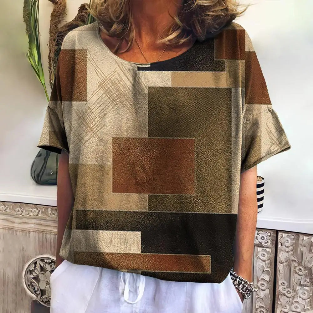 Summer Plaid T Shirt For Women