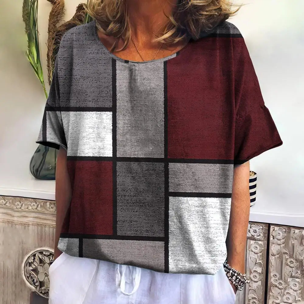 Summer Plaid T Shirt For Women