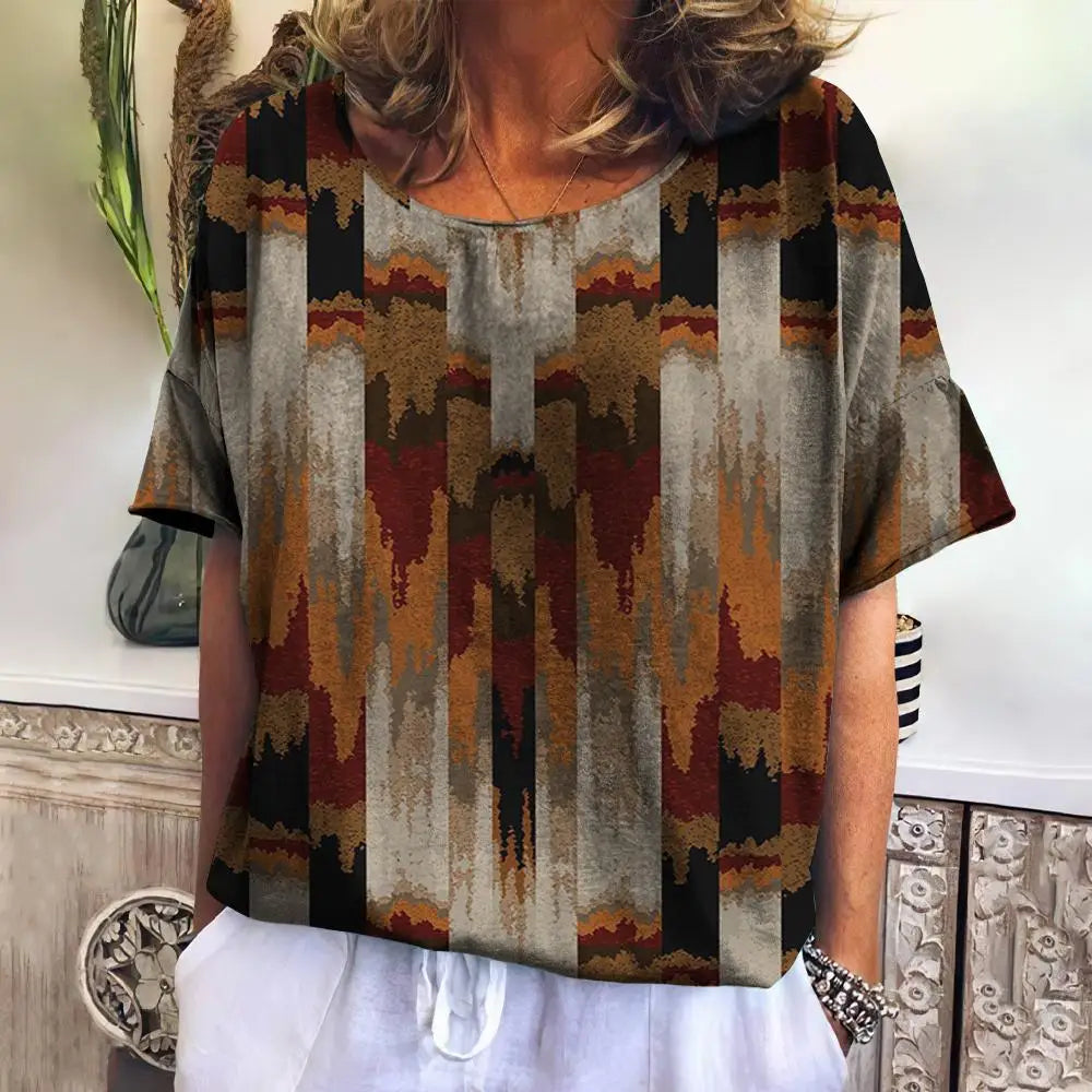 Summer Plaid T Shirt For Women