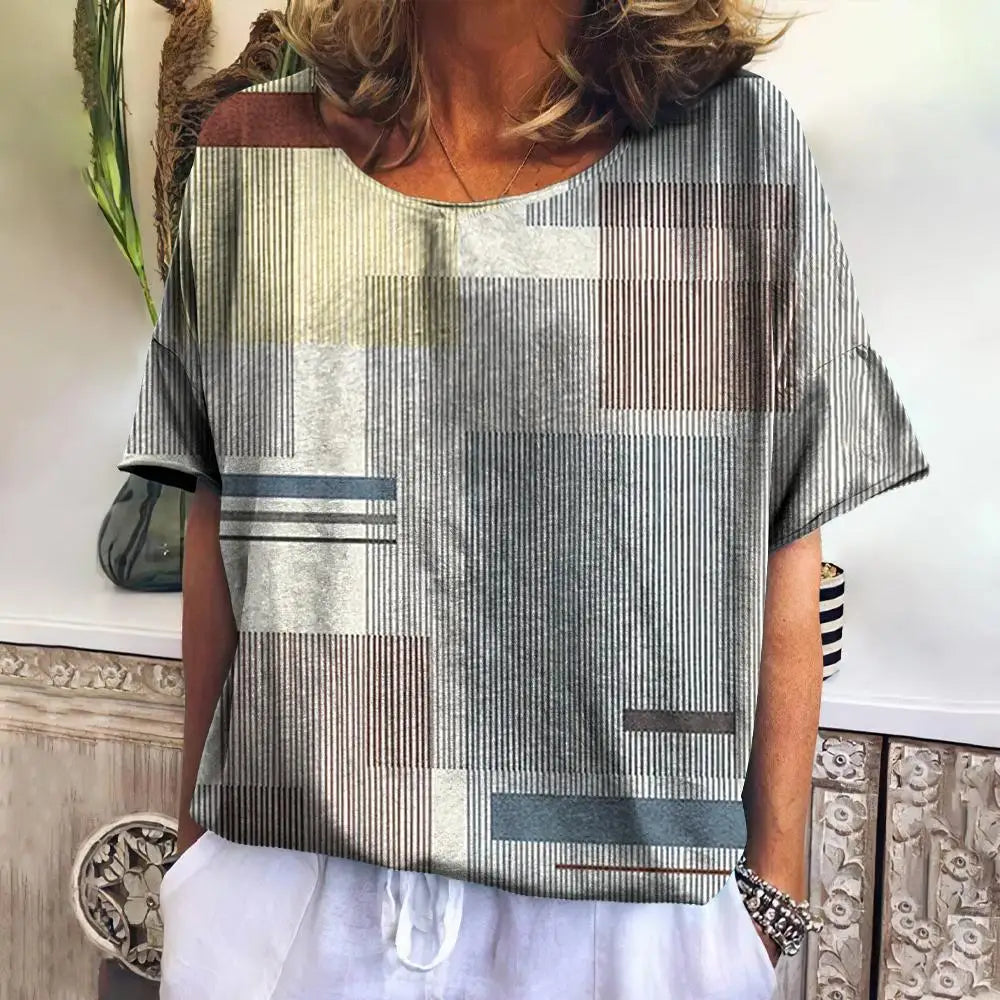 Summer Plaid T Shirt For Women