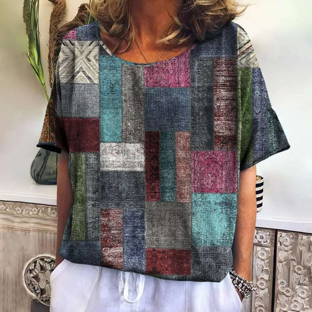 Summer Plaid T Shirt For Women