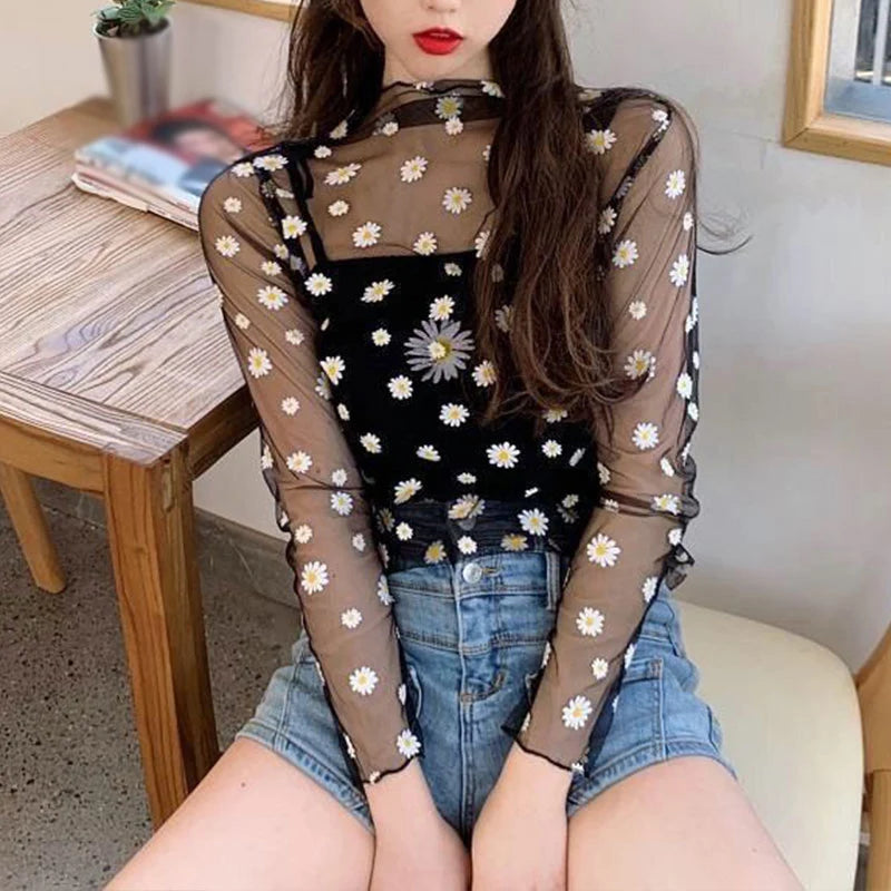 Mesh See Through Top For Women Sexy