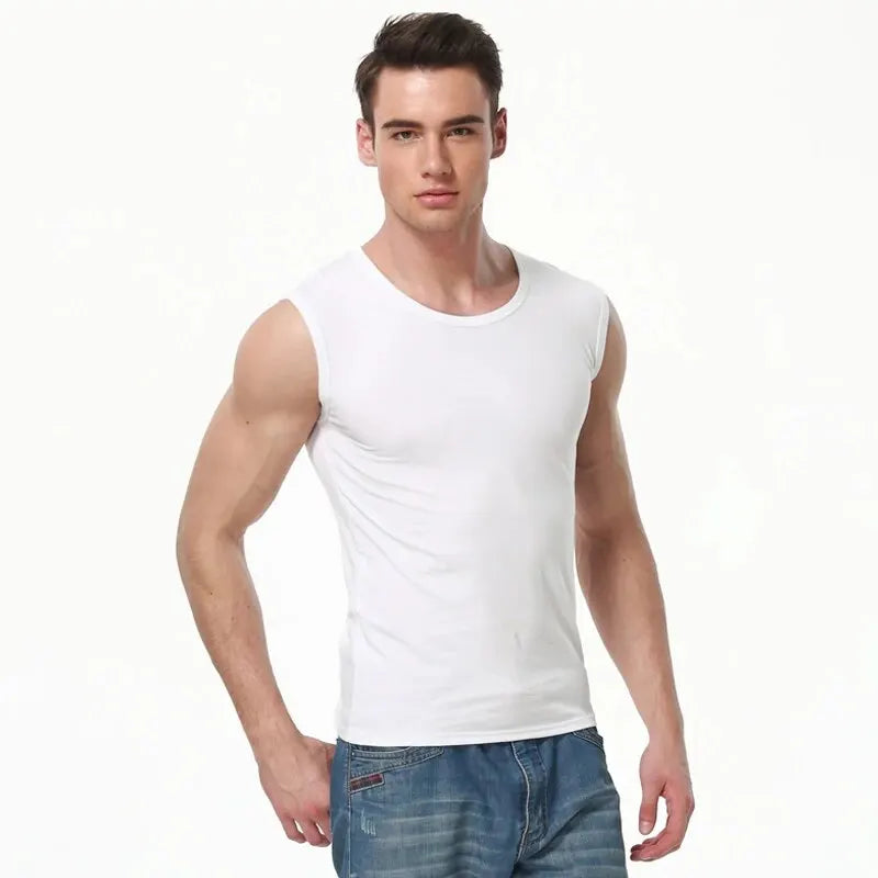 1/3 Piece Men's Wide-shouldered Cotton Vest Youth Sports Fitness Basketball Football