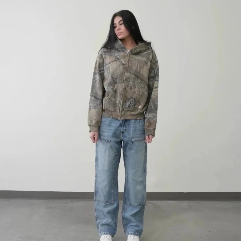 Y2K Hoodie Retro Zip Up