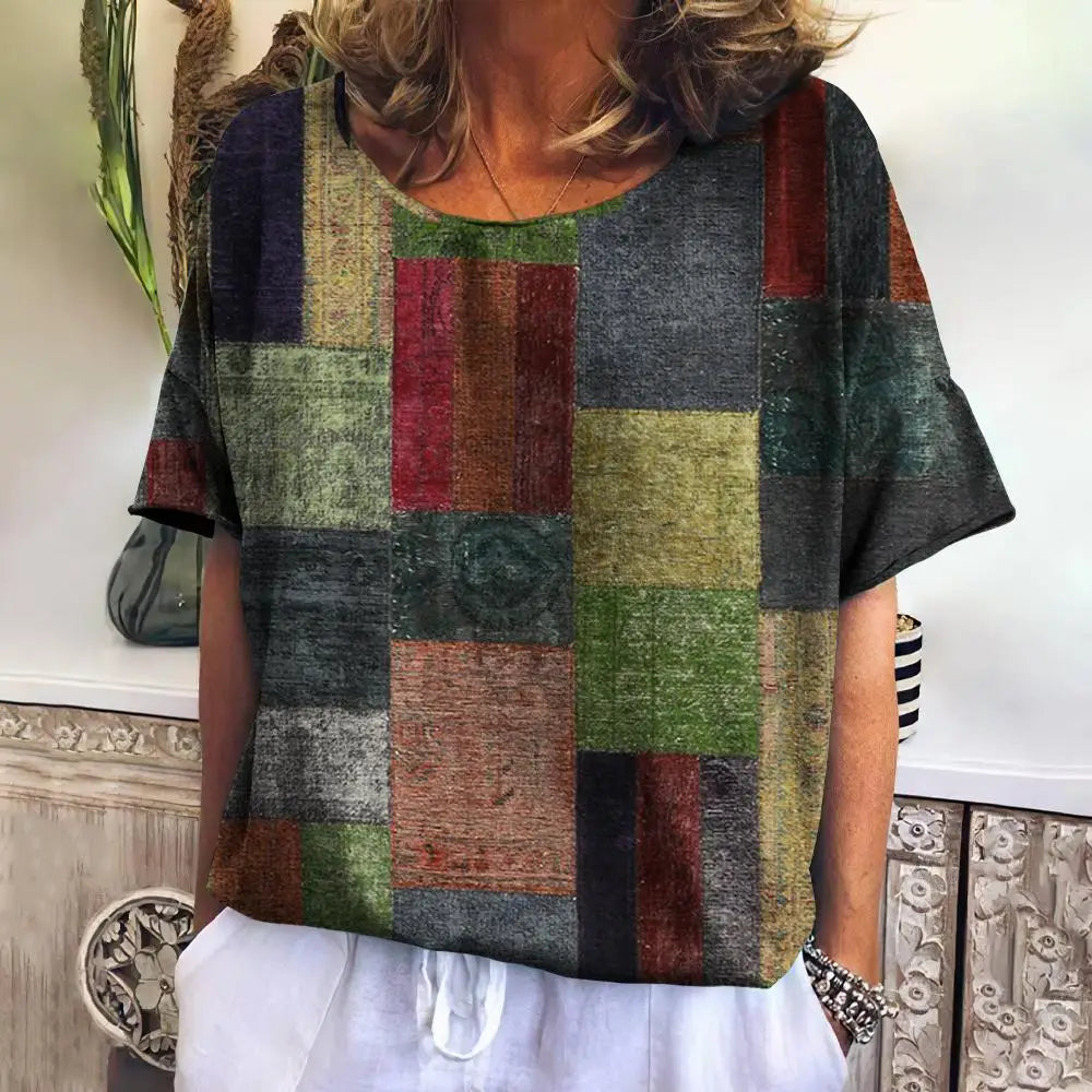 Summer Plaid T Shirt For Women