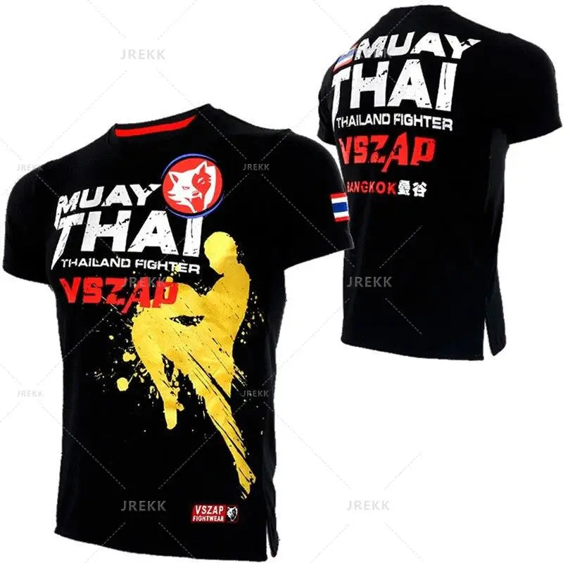 Muay Thai T Shirt Running Fitness Sports