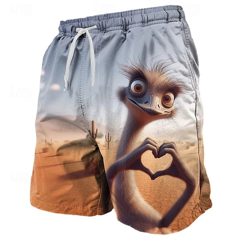 Funny Animals Graphic Beach Shorts Fashion Summer
