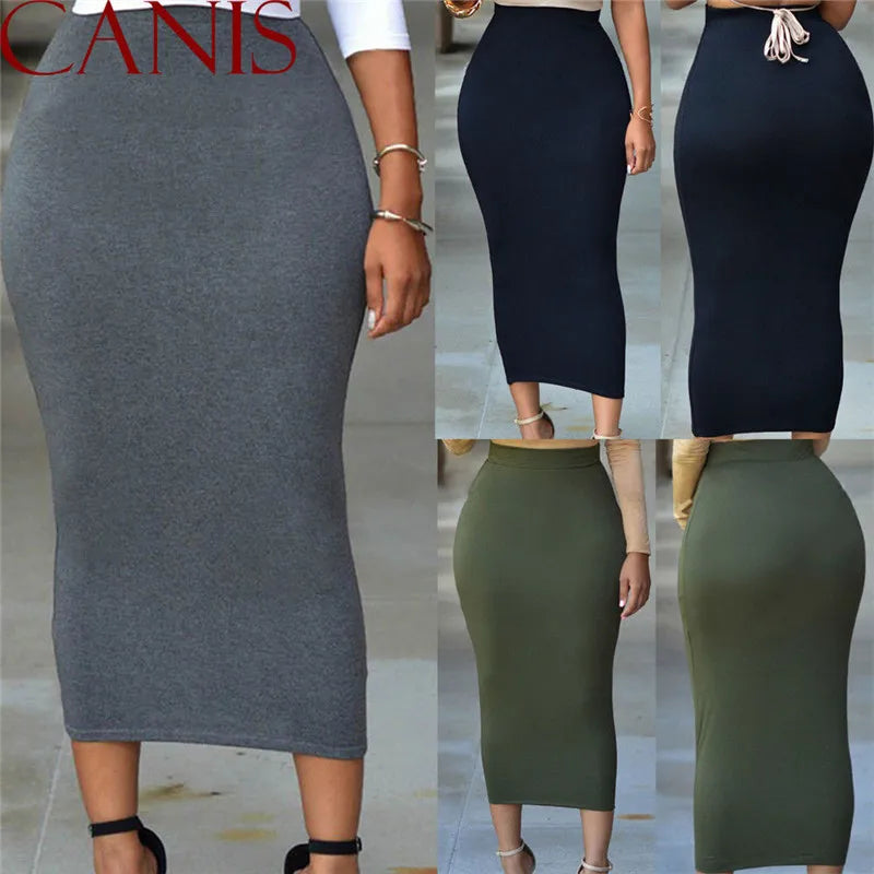 Women Pencil Skirt Solid