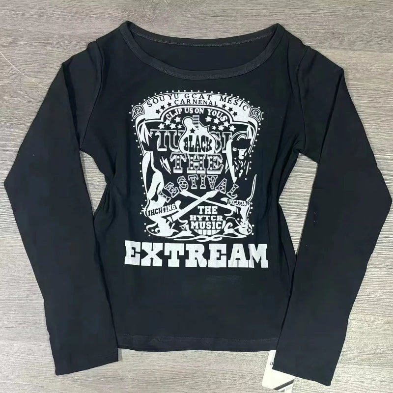 Long Sleeve Print T-Shirts Women