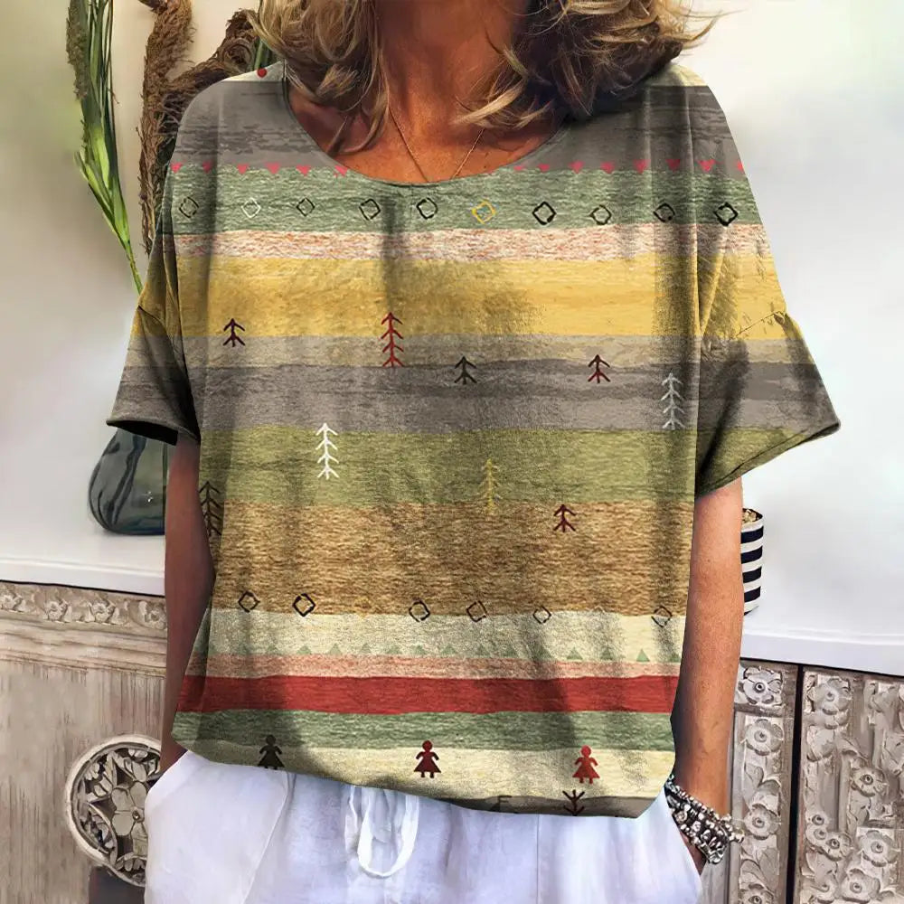 Summer Plaid T Shirt For Women
