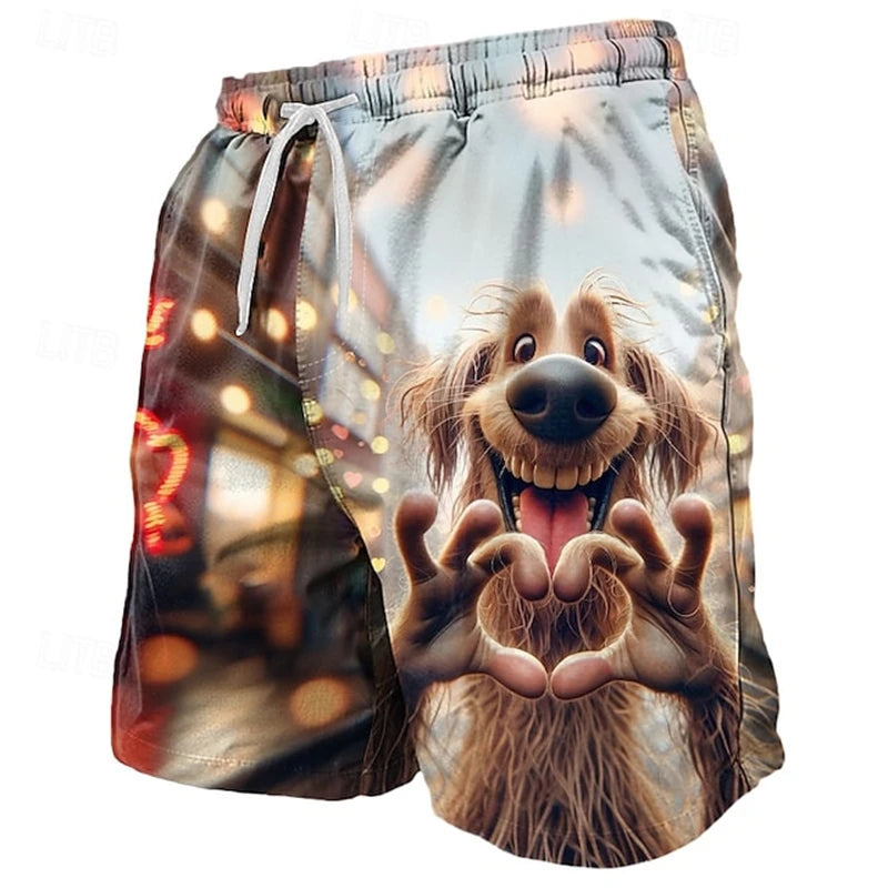 Funny Animals Graphic Beach Shorts Fashion Summer