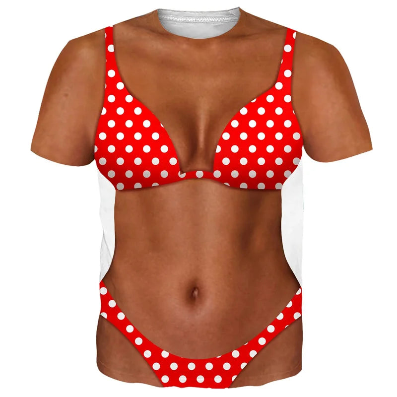 Funny Bikini Graphic T Shirts For Men 3d