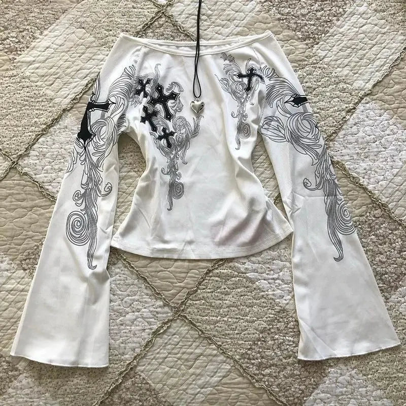 Long Sleeve Print T-Shirts Women