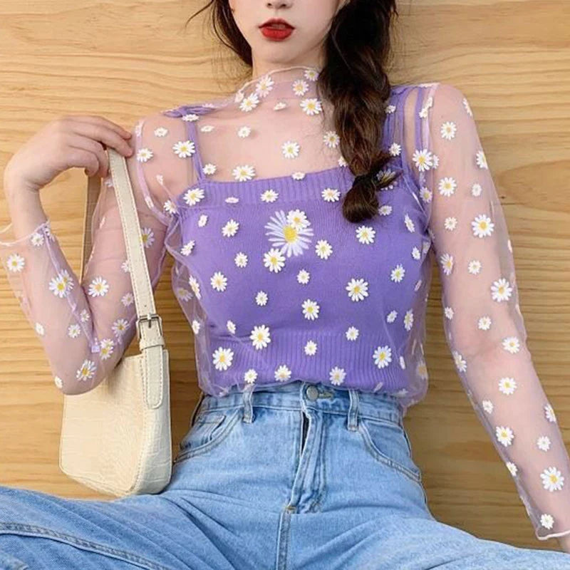 Mesh See Through Top For Women Sexy