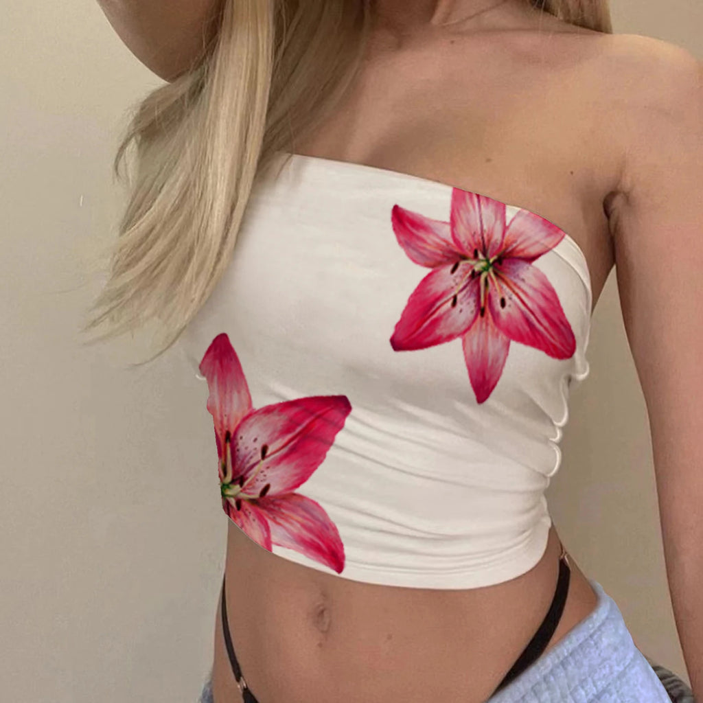 Women's Floral Print Tube Tops Summer