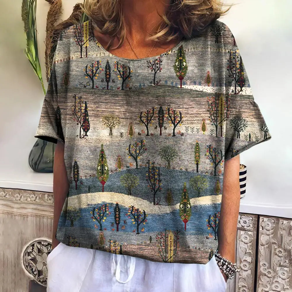 Summer Plaid T Shirt For Women