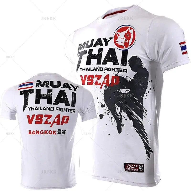 Muay Thai T Shirt Running Fitness Sports