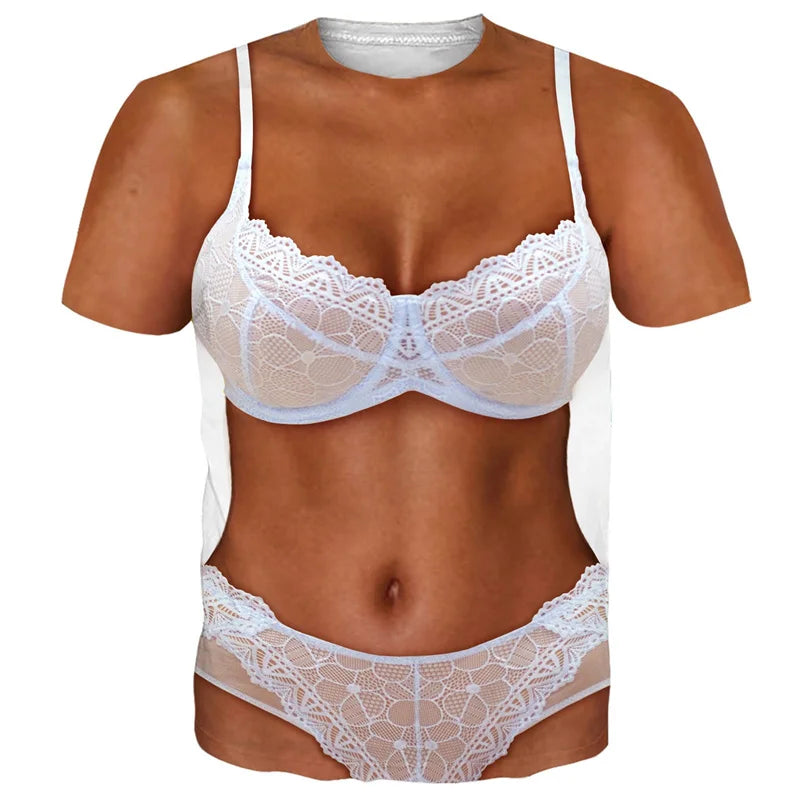 Funny Bikini Graphic T Shirts For Men 3d