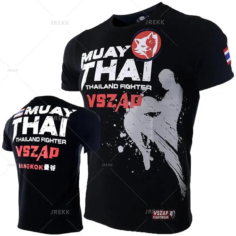 Muay Thai T Shirt Running Fitness Sports