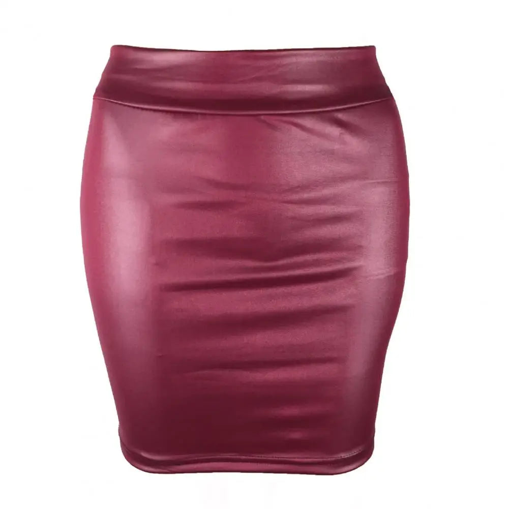 Skinny Matte Faux Leather Mini Skirts Women