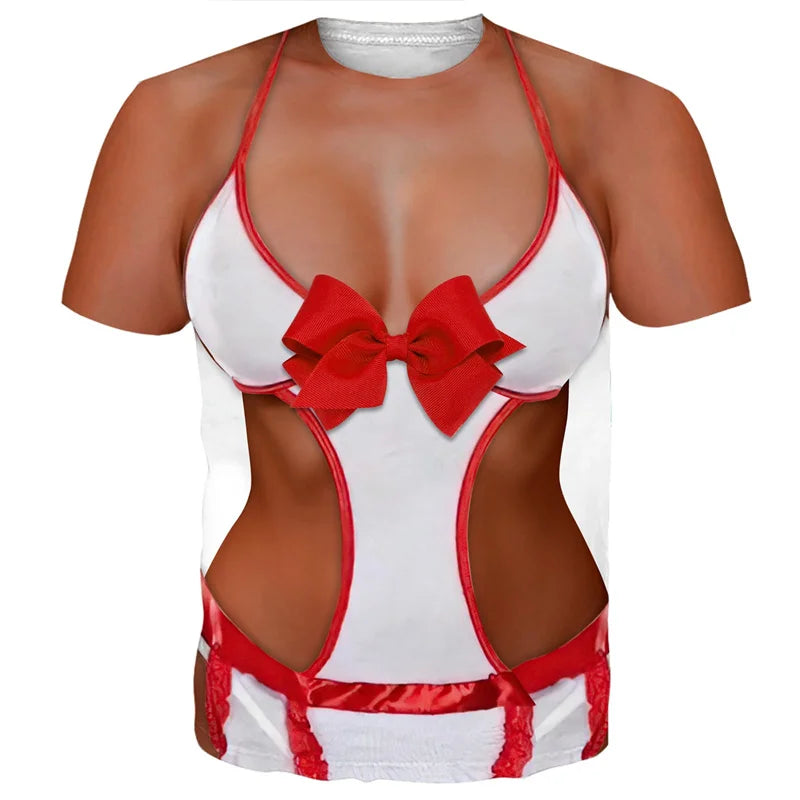 Funny Bikini Graphic T Shirts For Men 3d