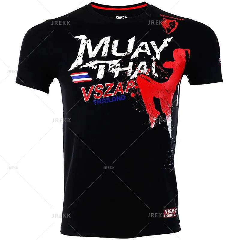 Muay Thai T Shirt Running Fitness Sports