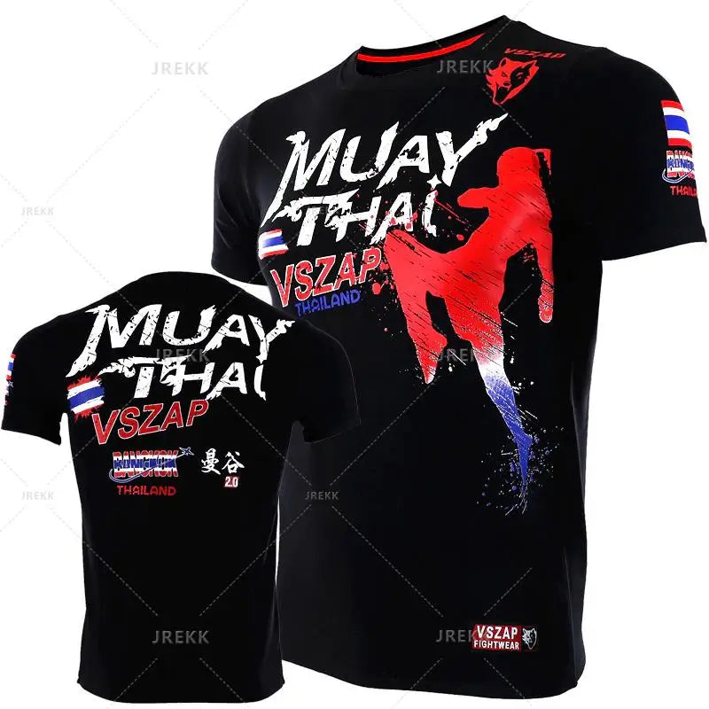 Muay Thai T Shirt Running Fitness Sports
