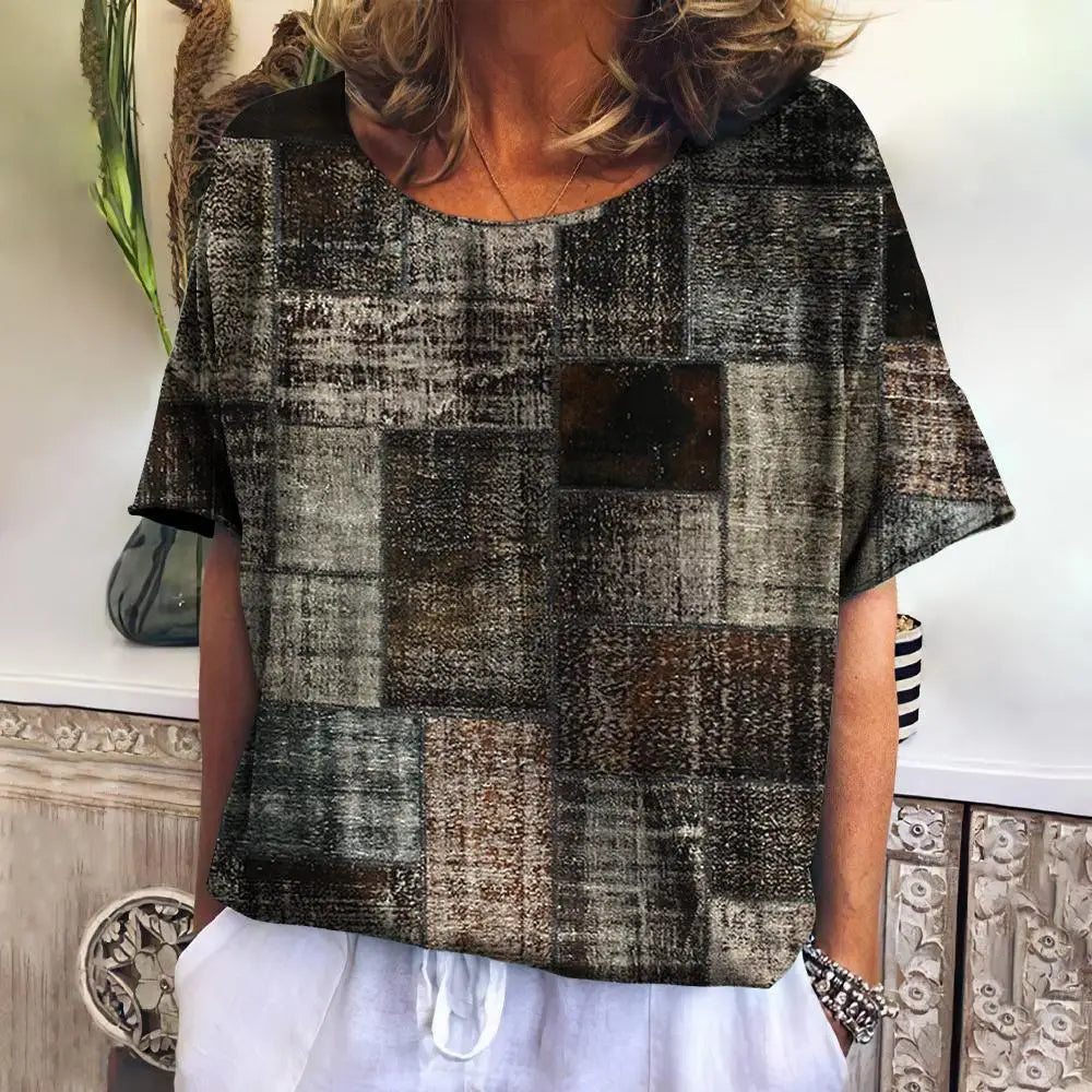 Summer Plaid T Shirt For Women