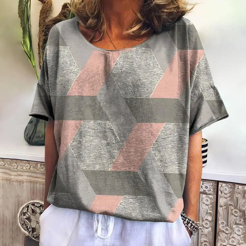 Summer Plaid T Shirt For Women