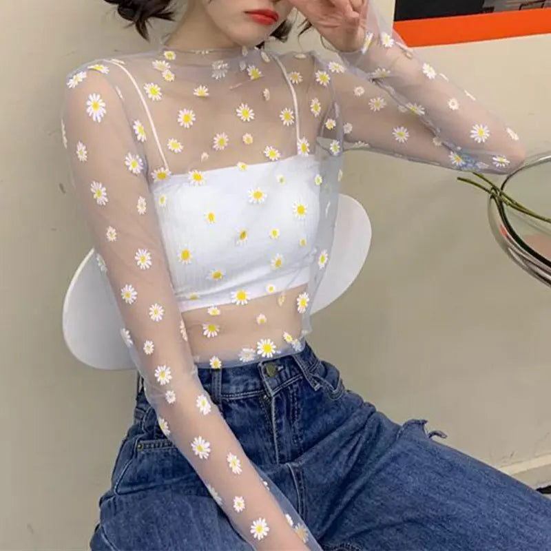 Mesh See Through Top For Women Sexy