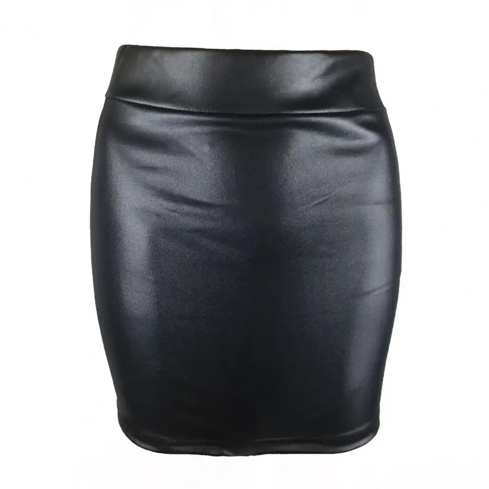 Skinny Matte Faux Leather Mini Skirts Women