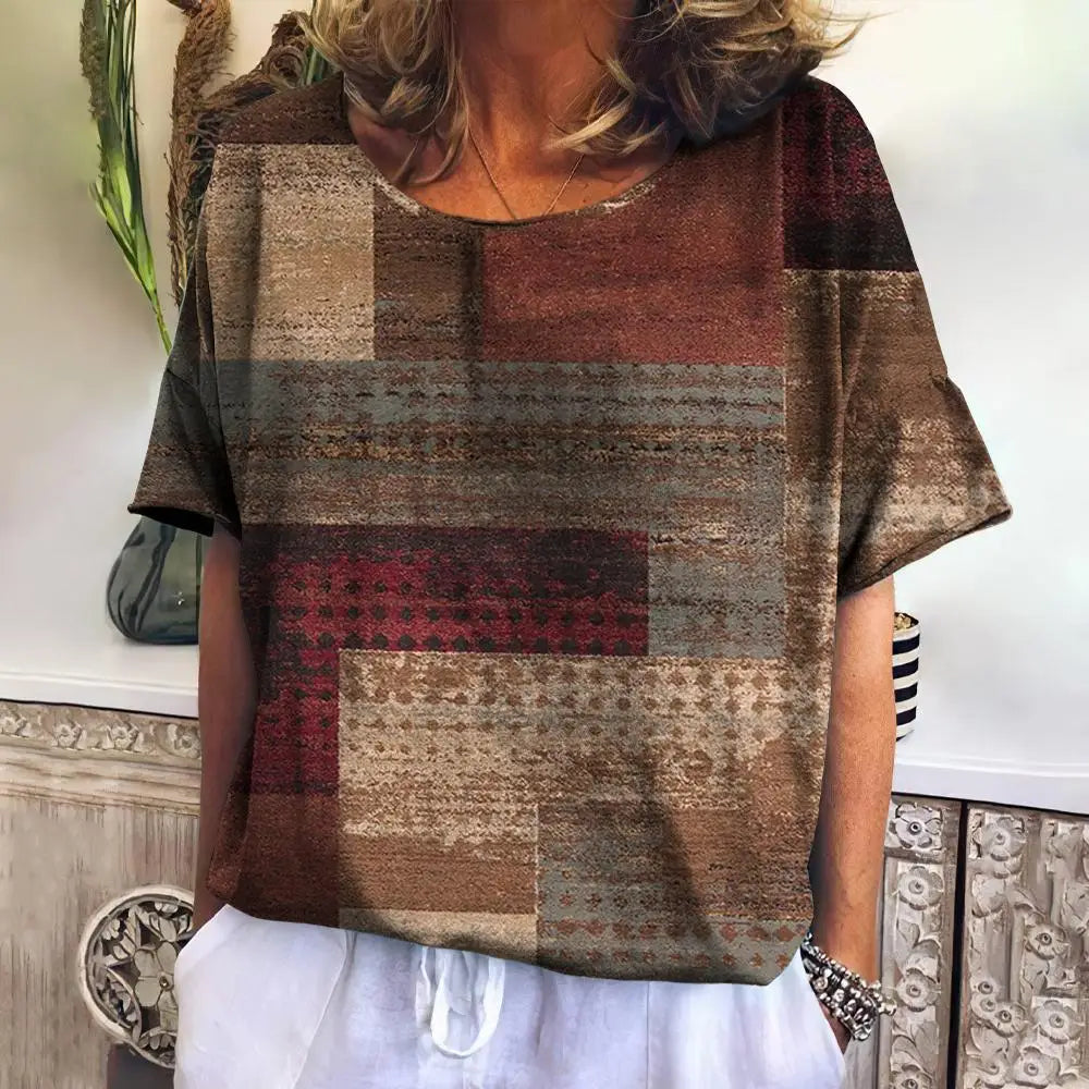 Summer Plaid T Shirt For Women