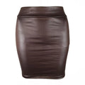Skinny Matte Faux Leather Mini Skirts Women