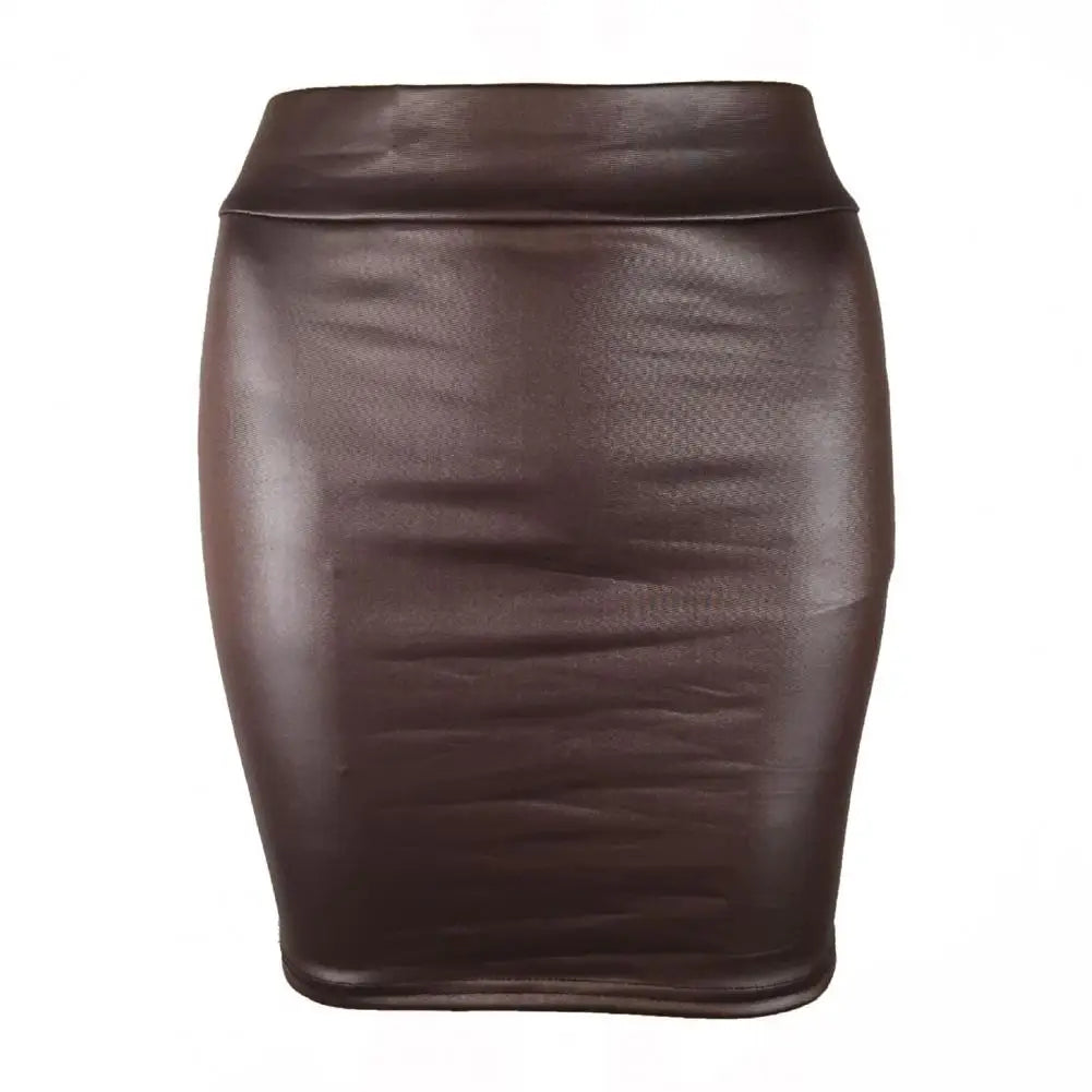 Skinny Matte Faux Leather Mini Skirts Women