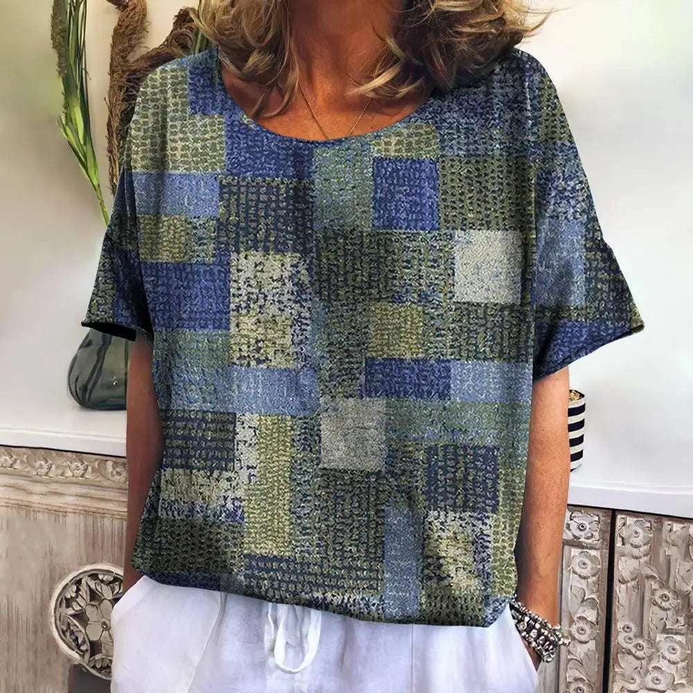 Summer Plaid T Shirt For Women
